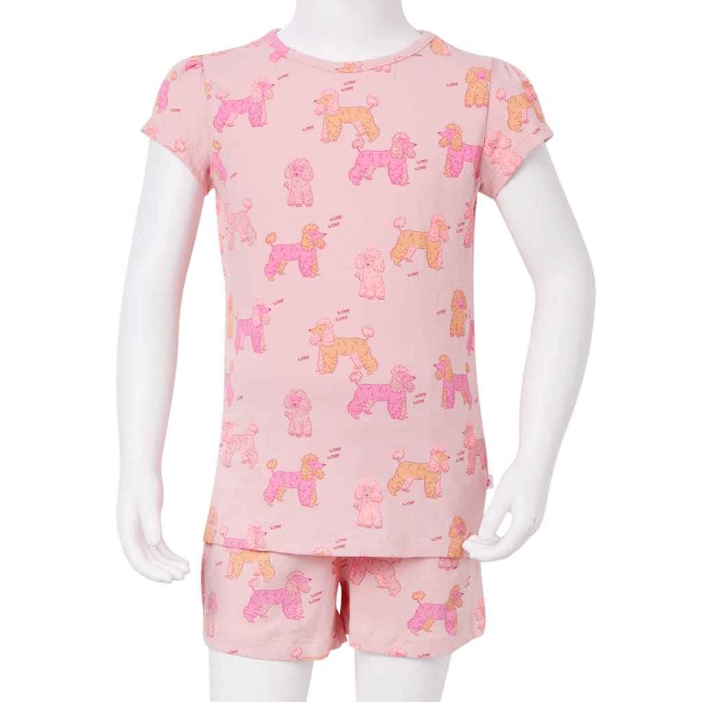 Pijama de manga curta para criança rosa-claro 92