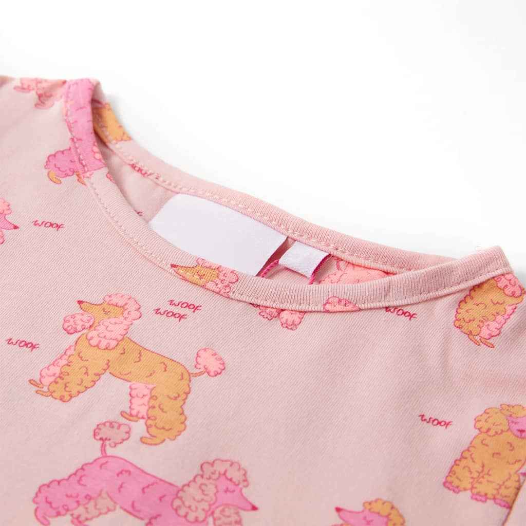 Pijama de manga curta para criança rosa-claro 92