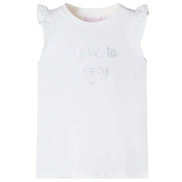 T-shirt p/ criança manga com folhos branco 92