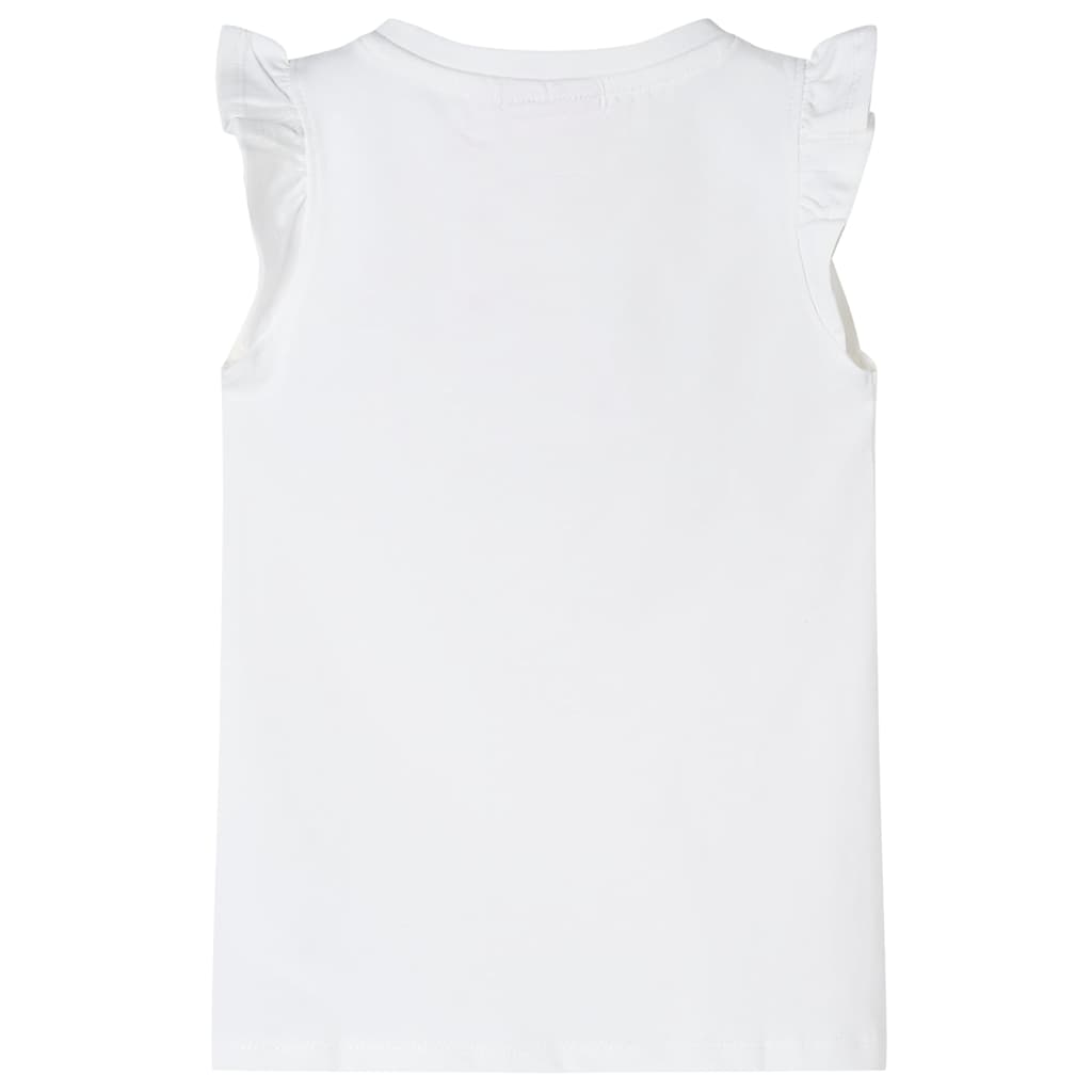 T-shirt p/ criança manga com folhos branco 92