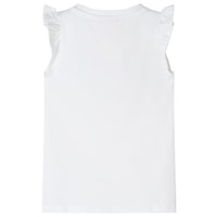 T-shirt p/ criança manga com folhos branco 92