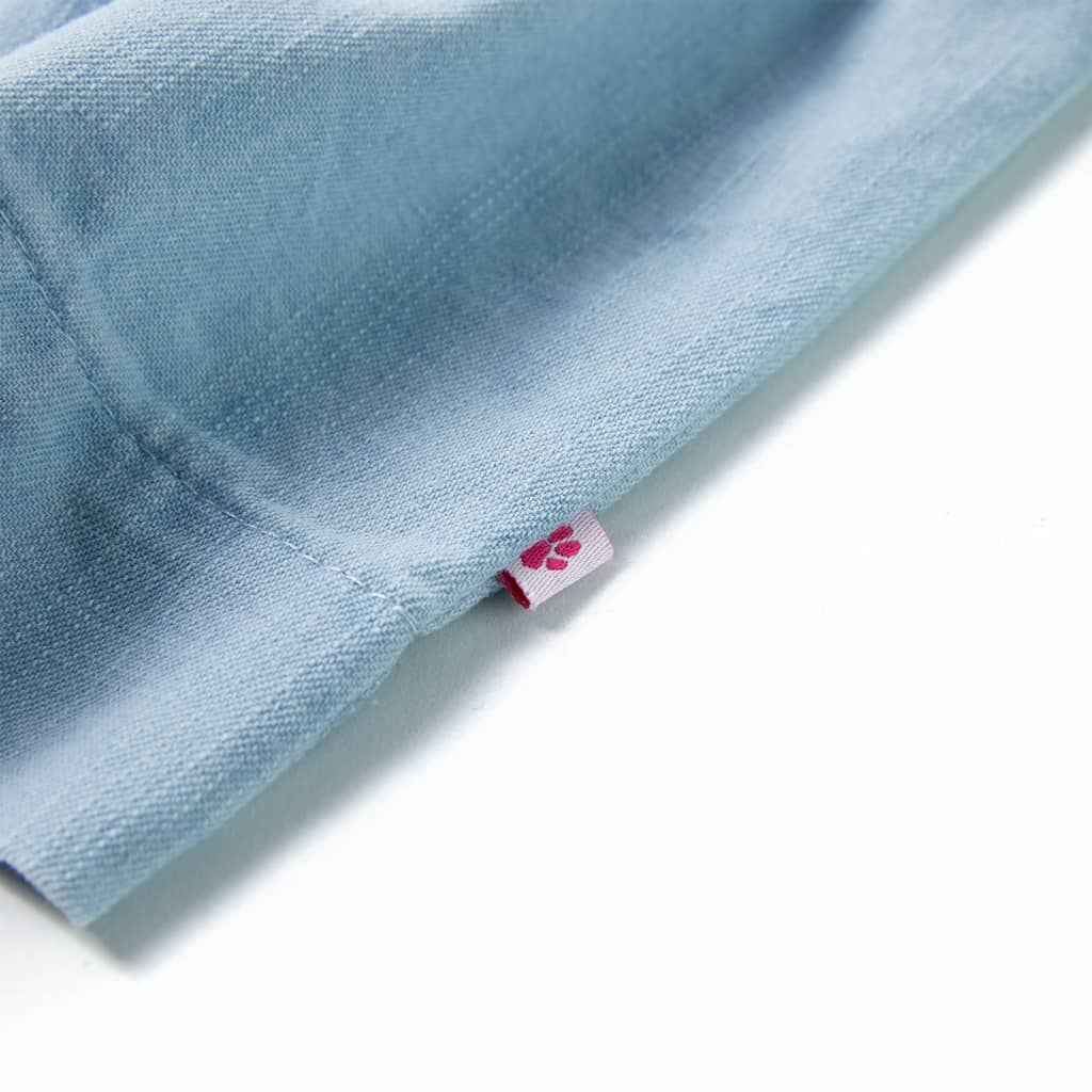 Vestido de criança com folhos azul-suave 92