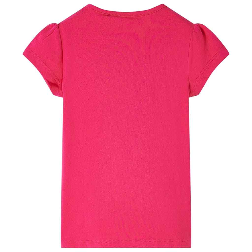 T-shirt infantil rosa brilhante 92