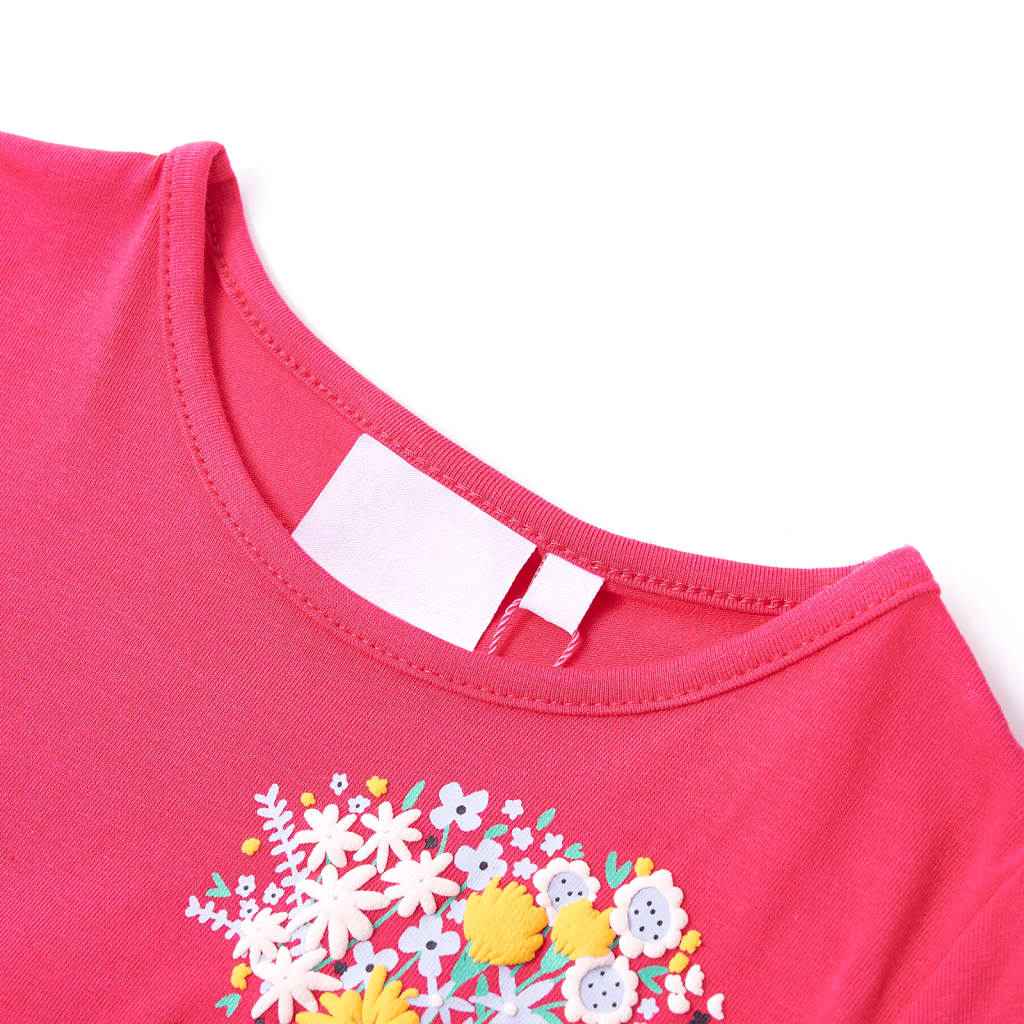 T-shirt infantil rosa brilhante 92