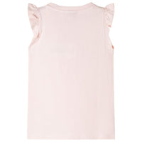 T-shirt para criança manga com folhos rosa-suave 92