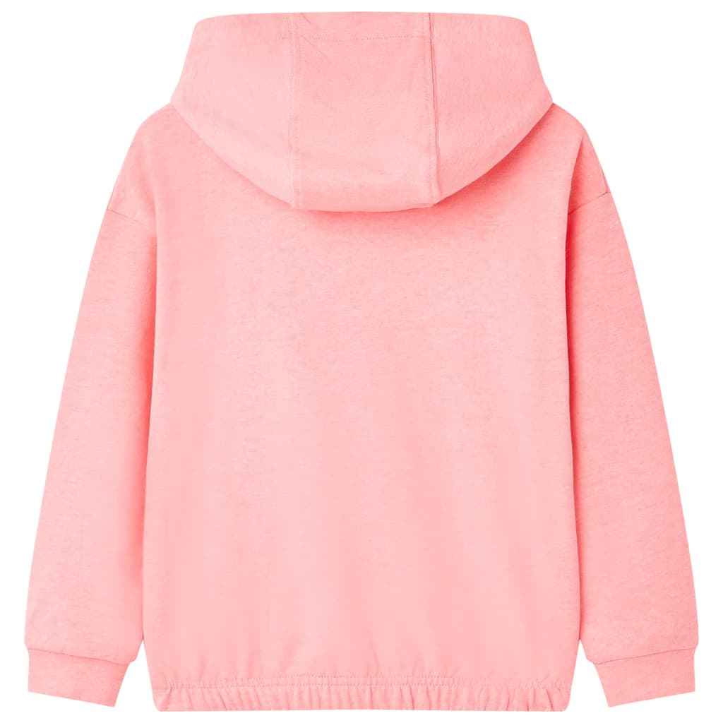 Sweatshirt para criança com capuz rosa-brilhante 92