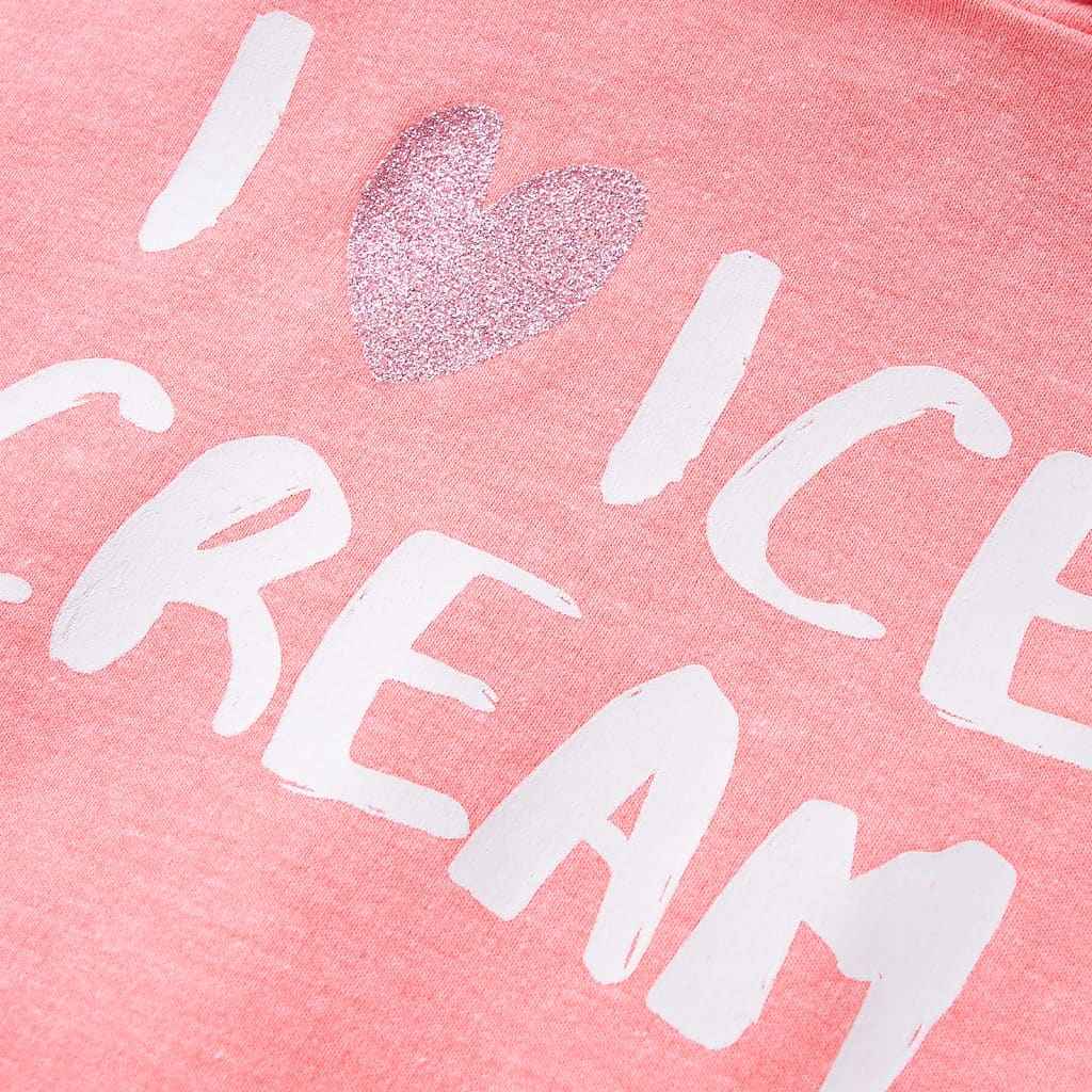 Sweatshirt para criança com capuz rosa-brilhante 92