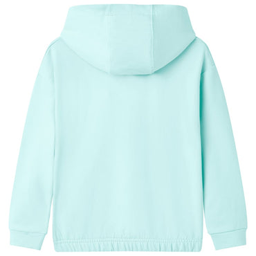 Sweatshirt para criança com capuz ciano-claro 140