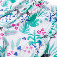 Calções de criança com cordão cor cru e menta-escuro 92