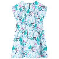 Vestido para criança cor cru e menta-escuro 92