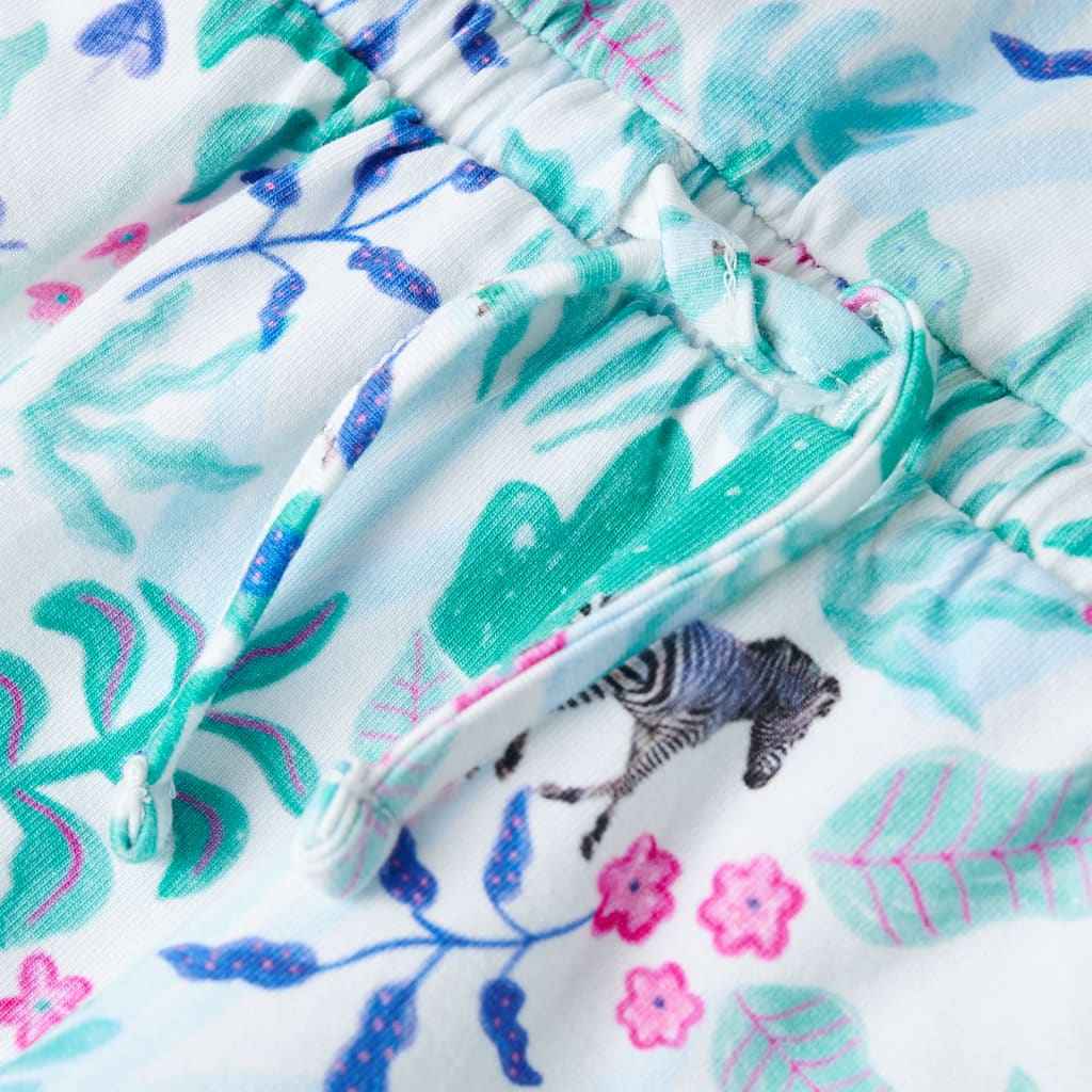 Vestido para criança cor cru e menta-escuro 92