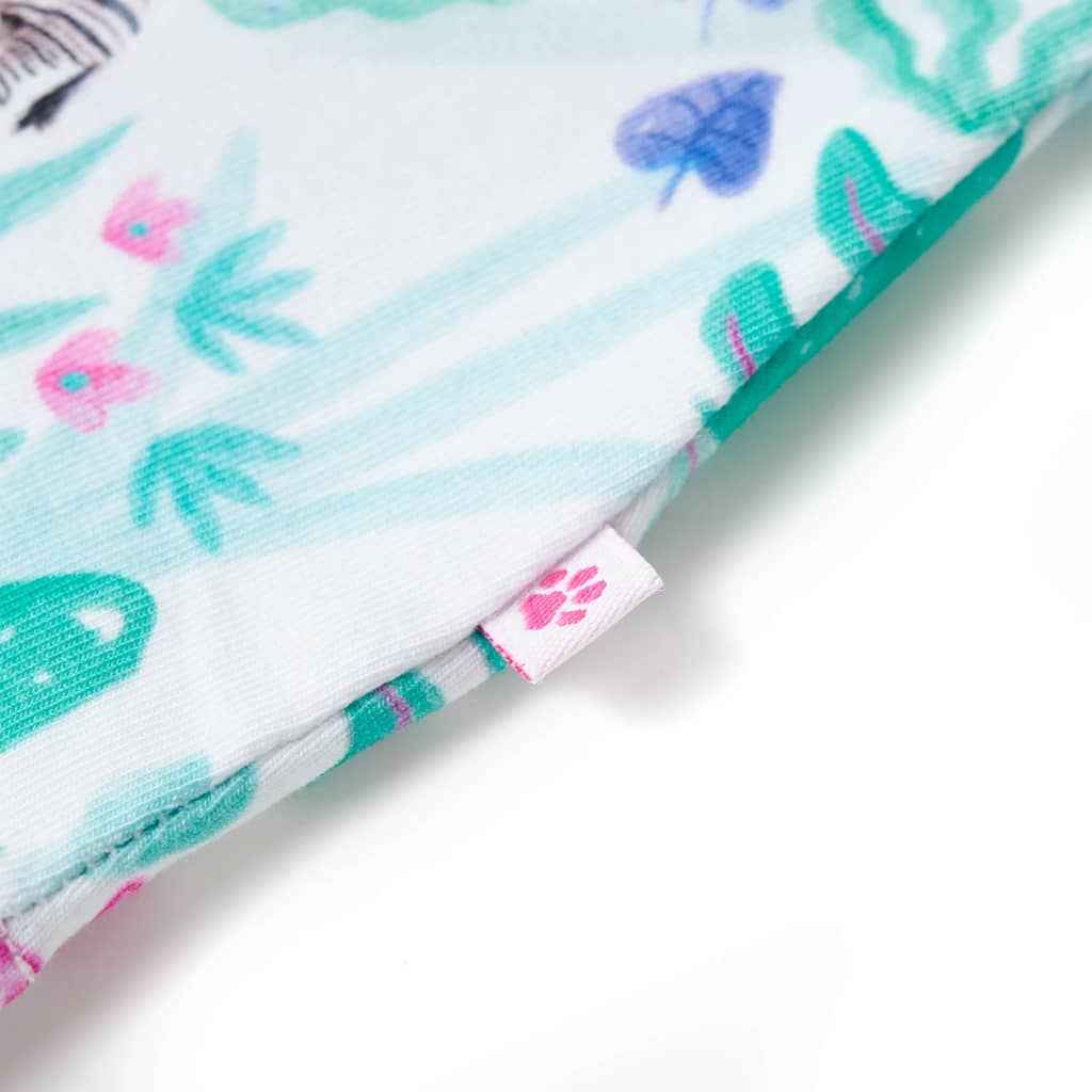 Vestido para criança cor cru e menta-escuro 92