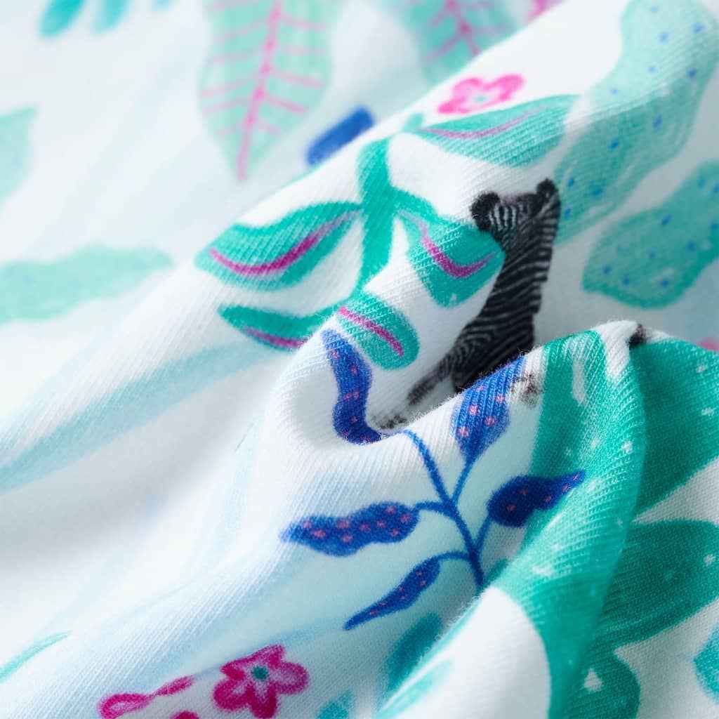 Vestido para criança cor cru e menta-escuro 92