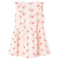 Vestido de criança com folhos rosa-suave 104
