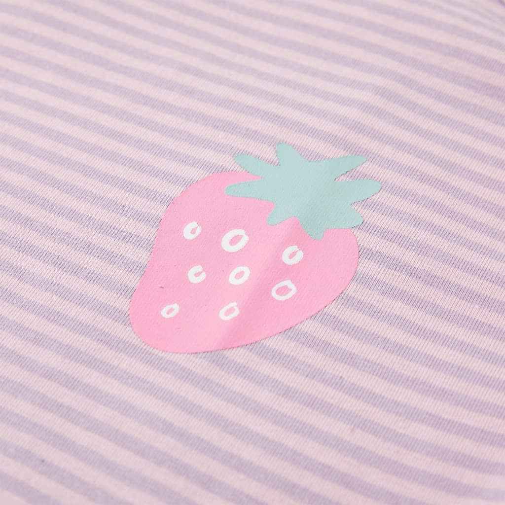 T-shirt para criança manga com folhos lilás 92