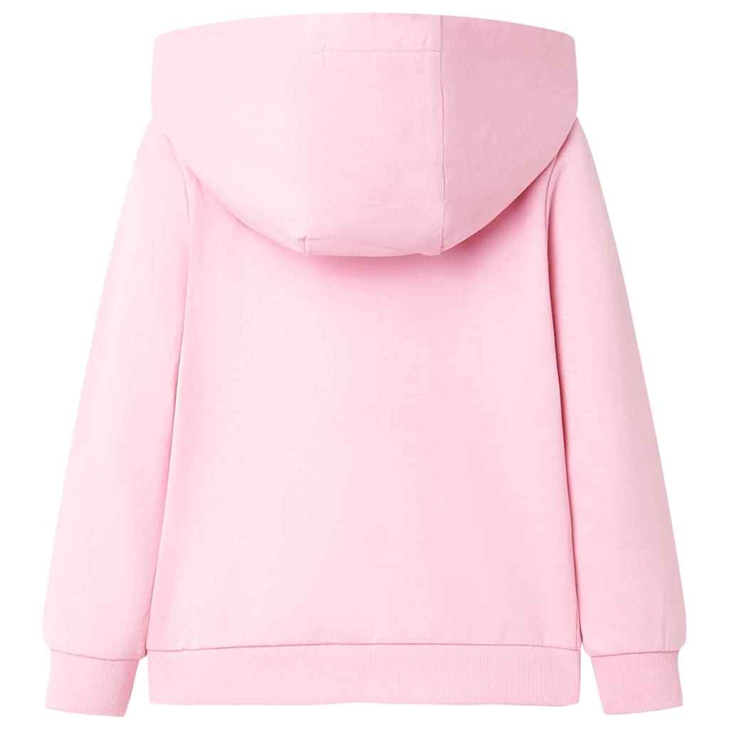Sweatshirt para criança com capuz e fecho rosa-brilhante 92