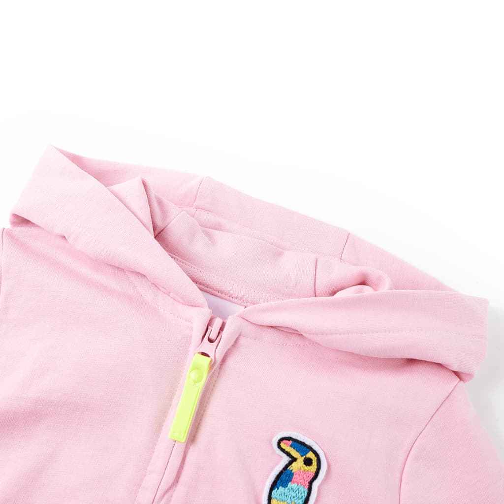 Sweatshirt para criança com capuz e fecho rosa-brilhante 92