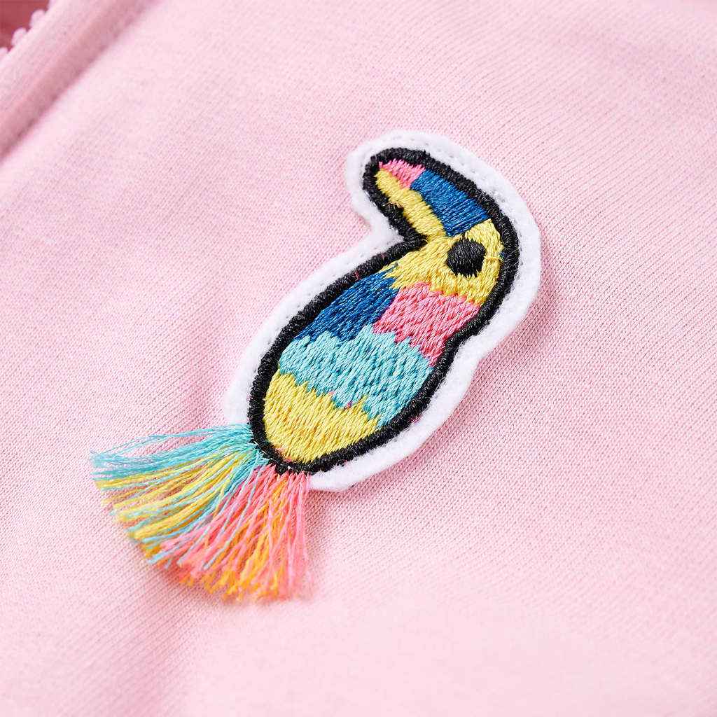 Sweatshirt para criança com capuz e fecho rosa-brilhante 92