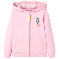 Sweatshirt para criança com capuz e fecho rosa-brilhante 116