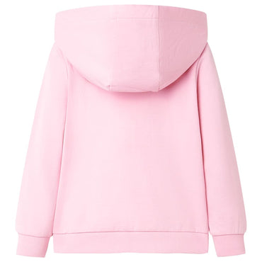 Sweatshirt para criança com capuz e fecho rosa-brilhante 116