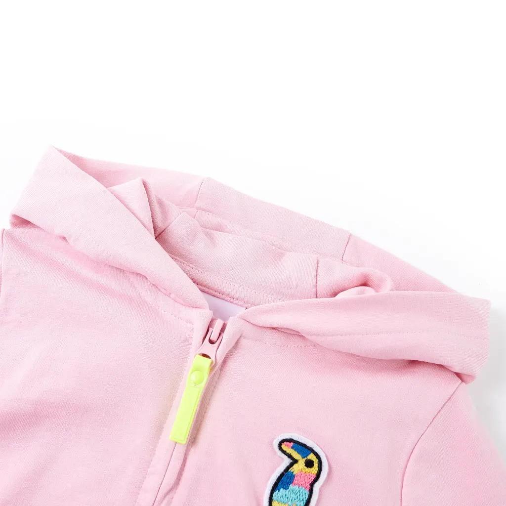 Sweatshirt para criança com capuz e fecho rosa-brilhante 116