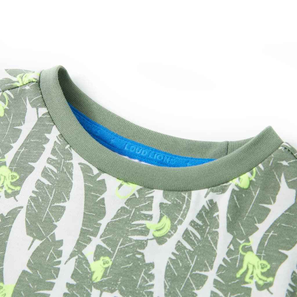 T-shirt para criança cor cru e hera-escuro 92