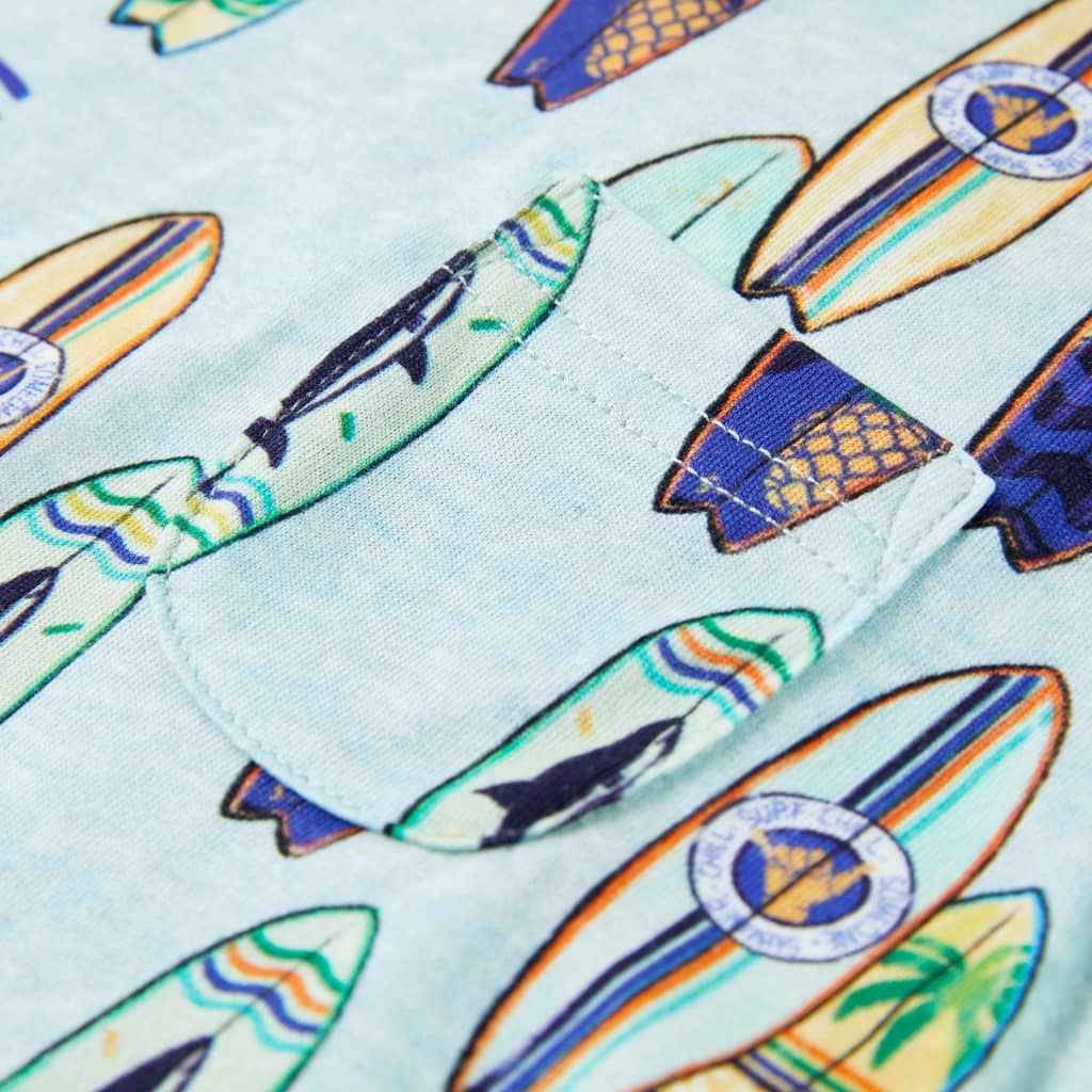 T-shirt de manga cava para criança azul-suave 92