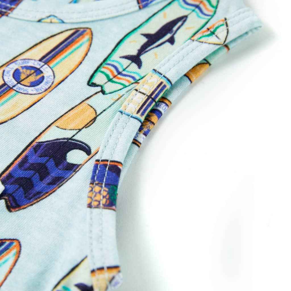 T-shirt de manga cava para criança azul-suave 92