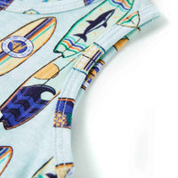 T-shirt de manga cava para criança azul-suave 92