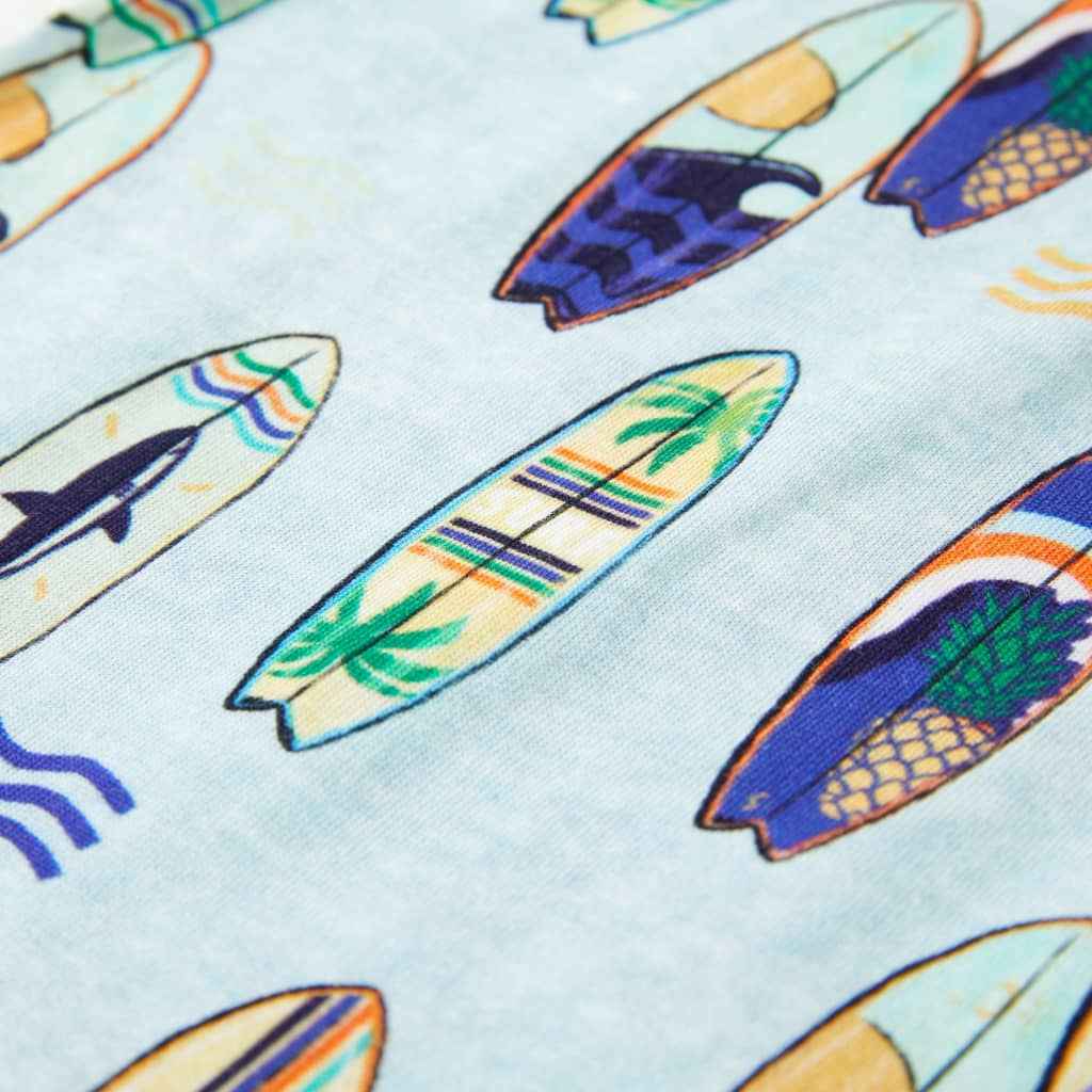 T-shirt de manga cava para criança azul-suave 92