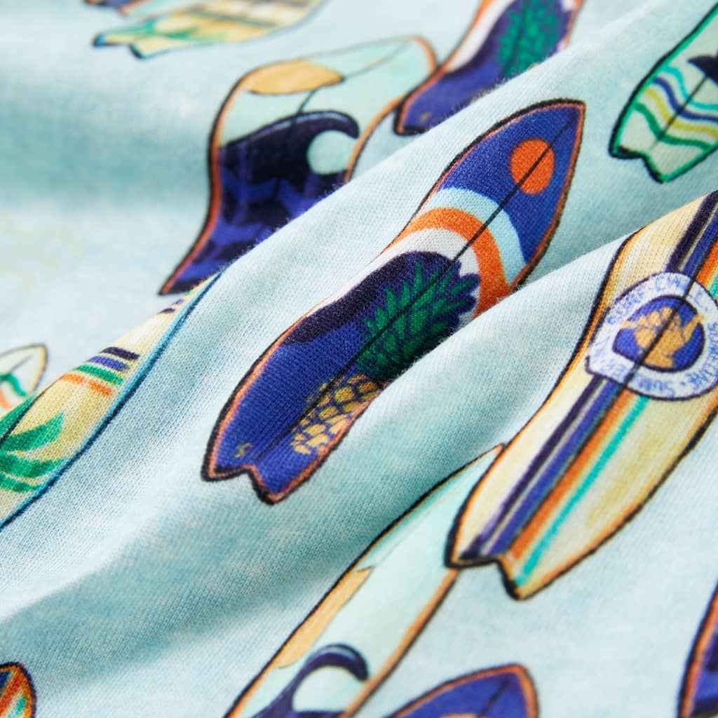 T-shirt de manga cava para criança azul-suave 92