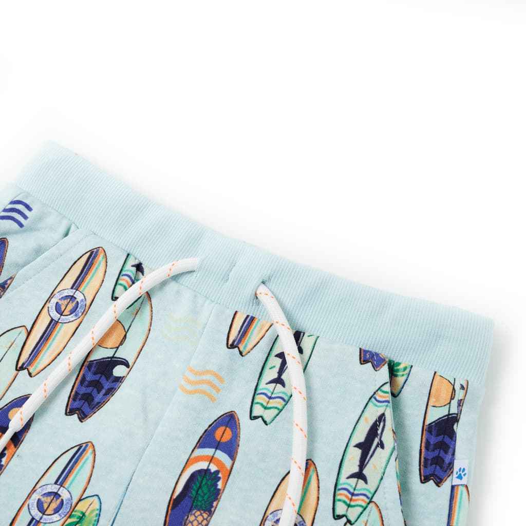 Calções de criança com cordão azul-suave mesclado 92