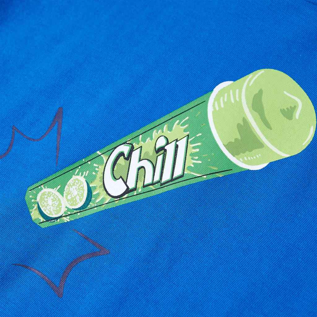 T-shirt infantil azul brilhante 92