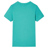 T-shirt infantil com mangas curtas menta-escuro 92