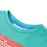 T-shirt infantil com mangas curtas menta-escuro 92