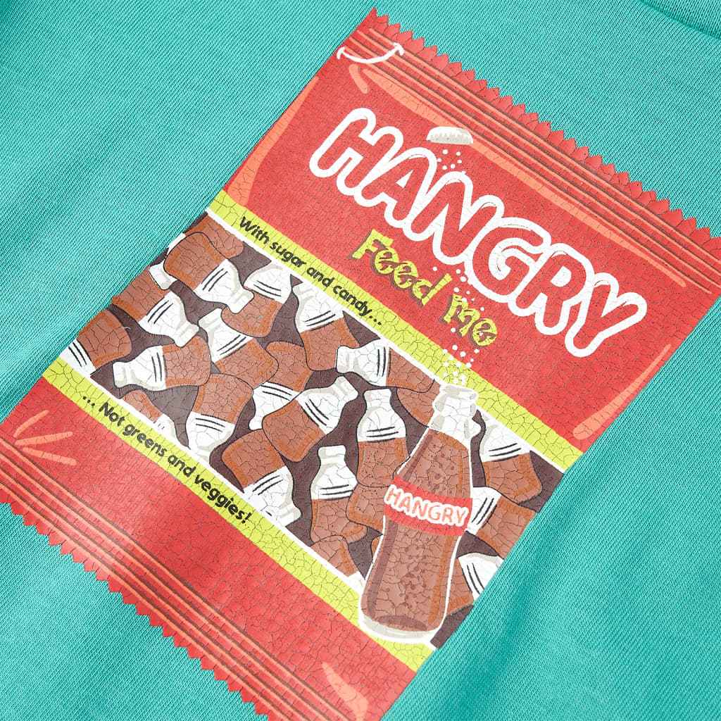 T-shirt infantil com mangas curtas menta-escuro 92