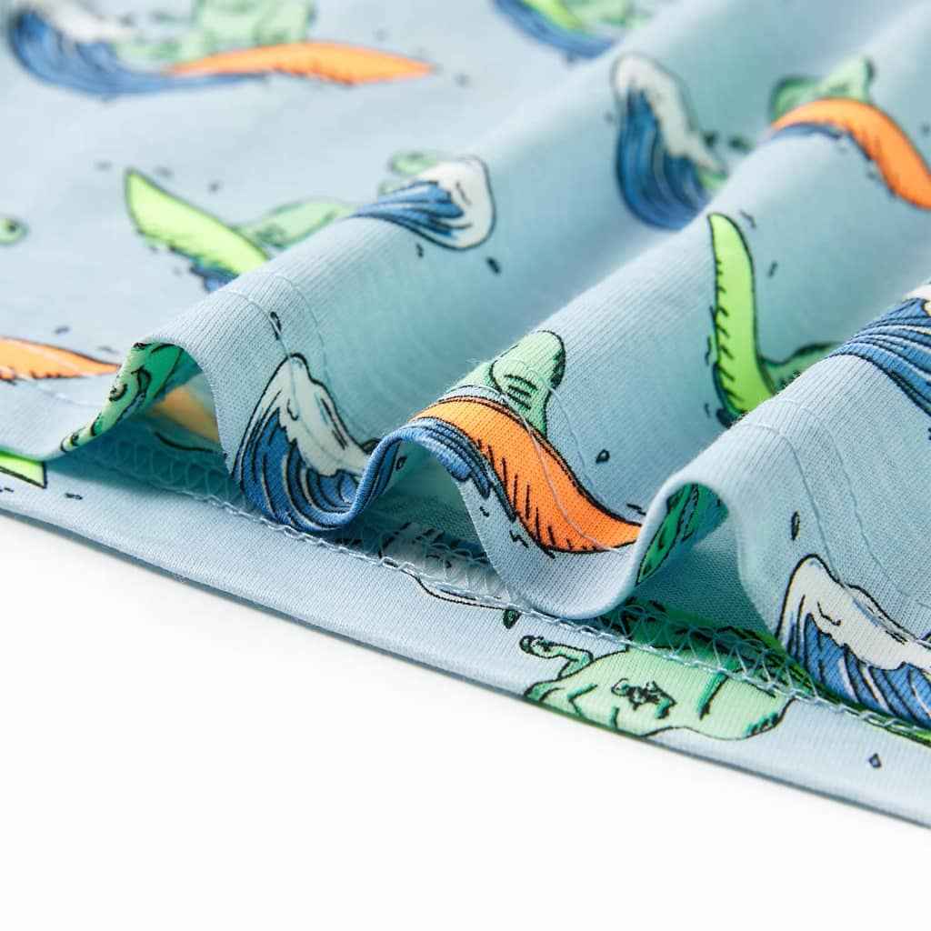 Pijama de manga curta para criança azul-claro 92