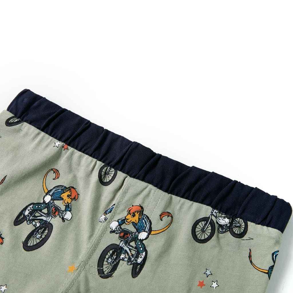 Pijama de manga curta para criança caqui-claro 92