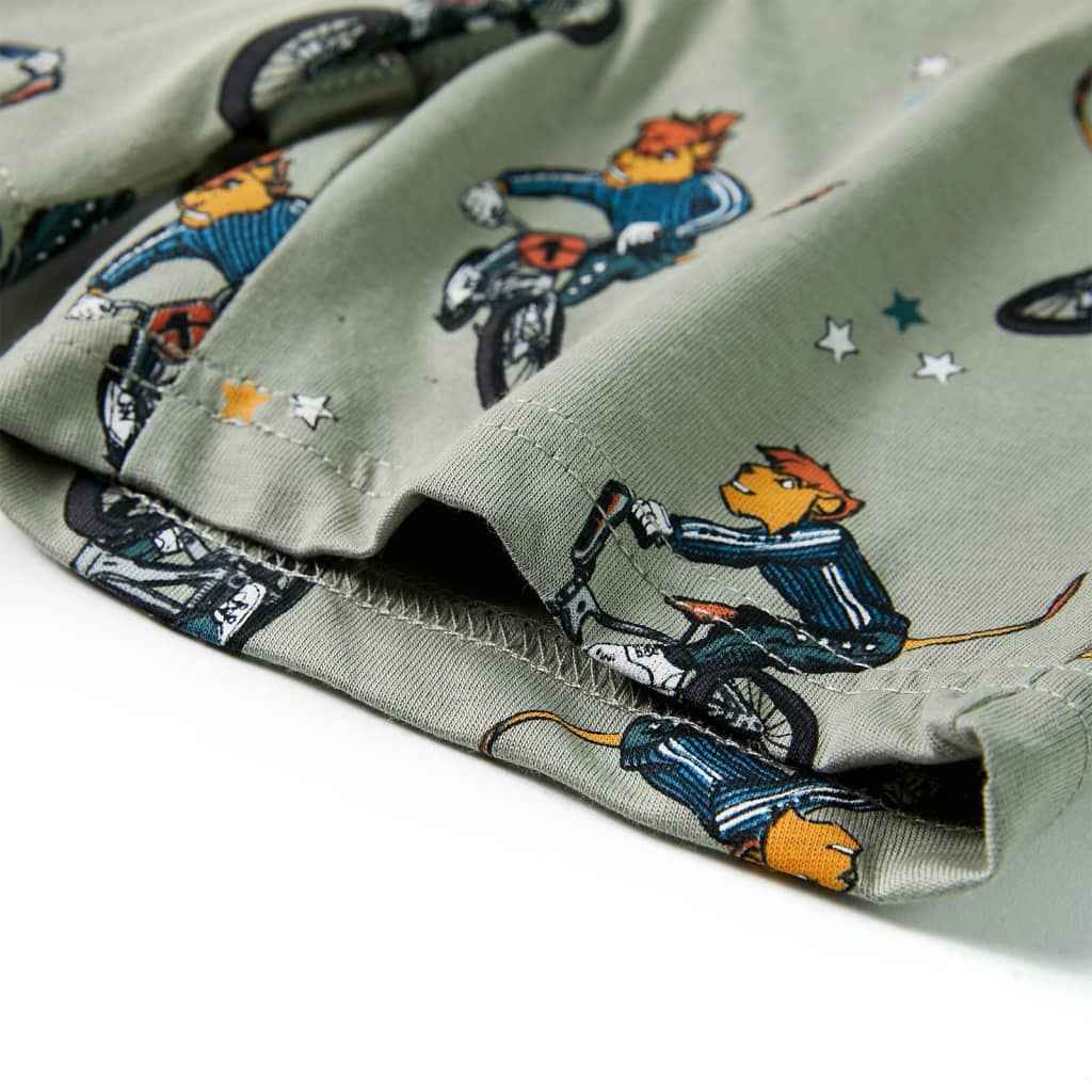 Pijama de manga curta para criança caqui-claro 92