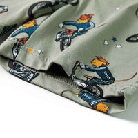 Pijama de manga curta para criança caqui-claro 92