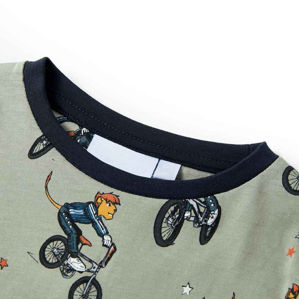 Pijama de manga curta para criança caqui-claro 92