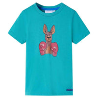 T-shirt infantil com mangas curtas menta-escuro 92