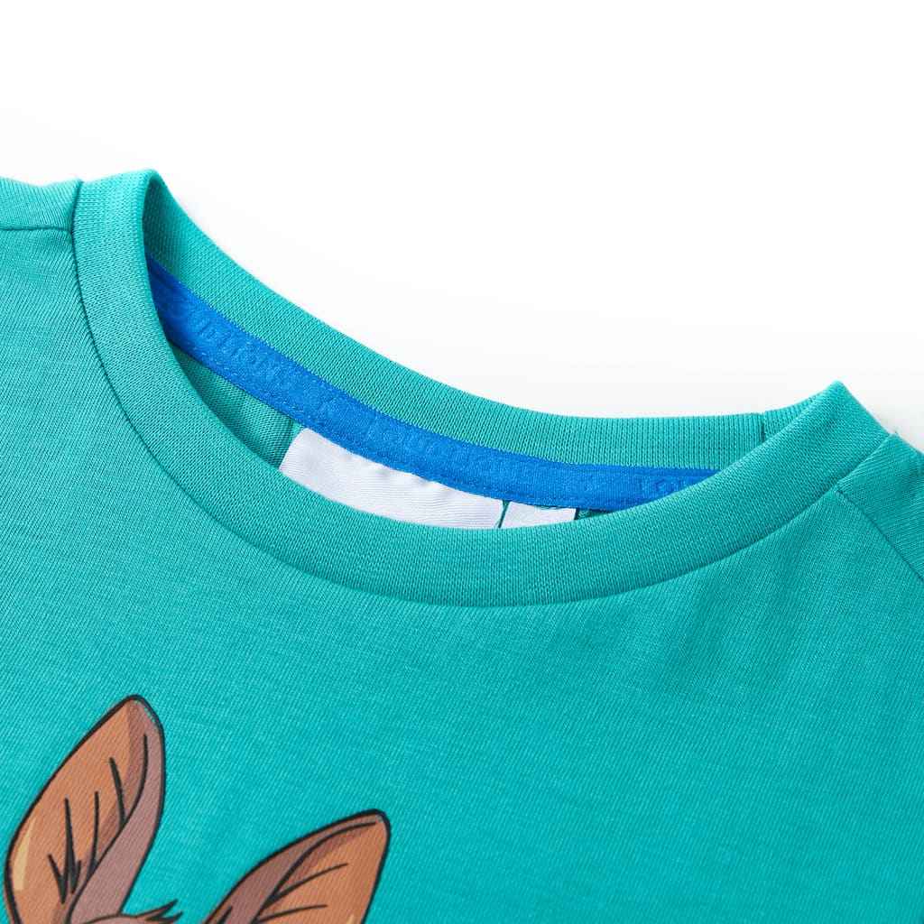 T-shirt infantil com mangas curtas menta-escuro 92