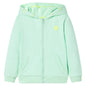Sweatshirt para criança com capuz e fecho verde-brilhante 92
