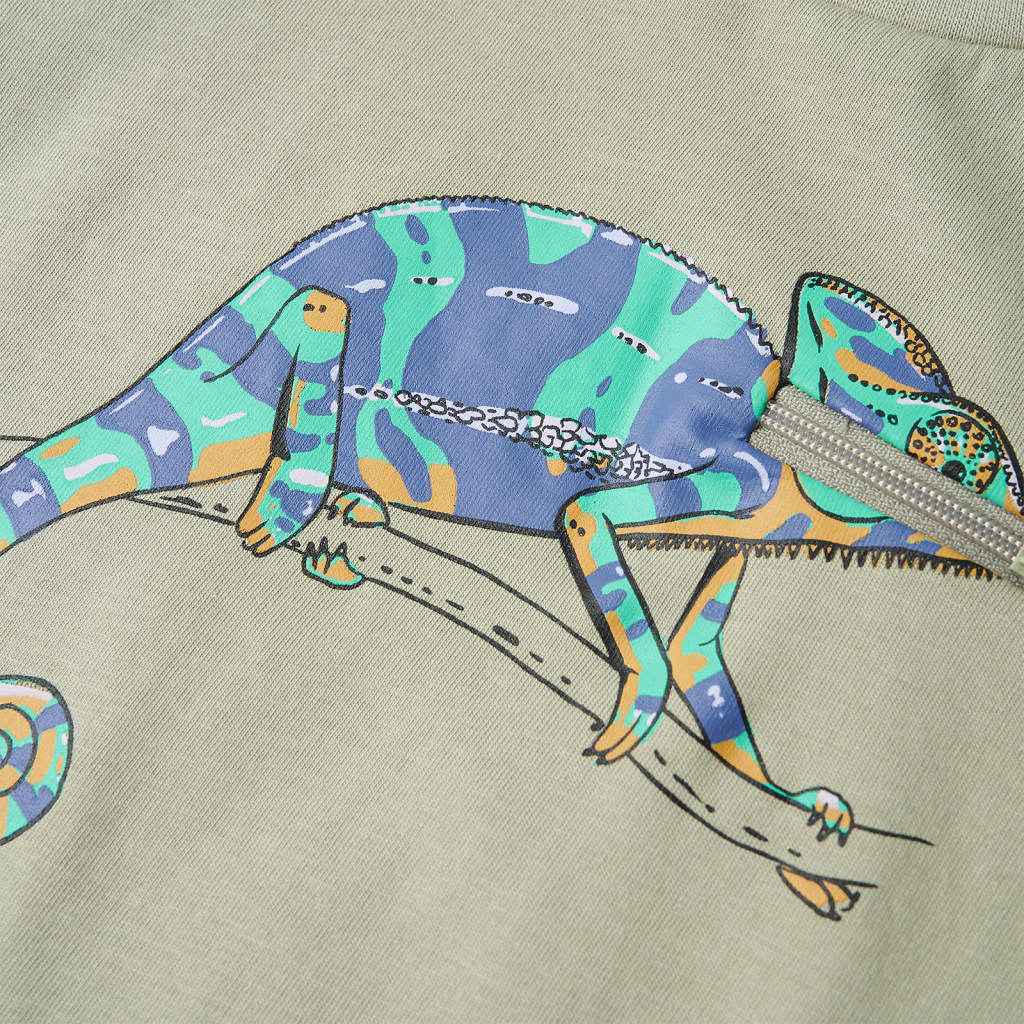 T-shirt de manga curta para criança caqui-claro 92
