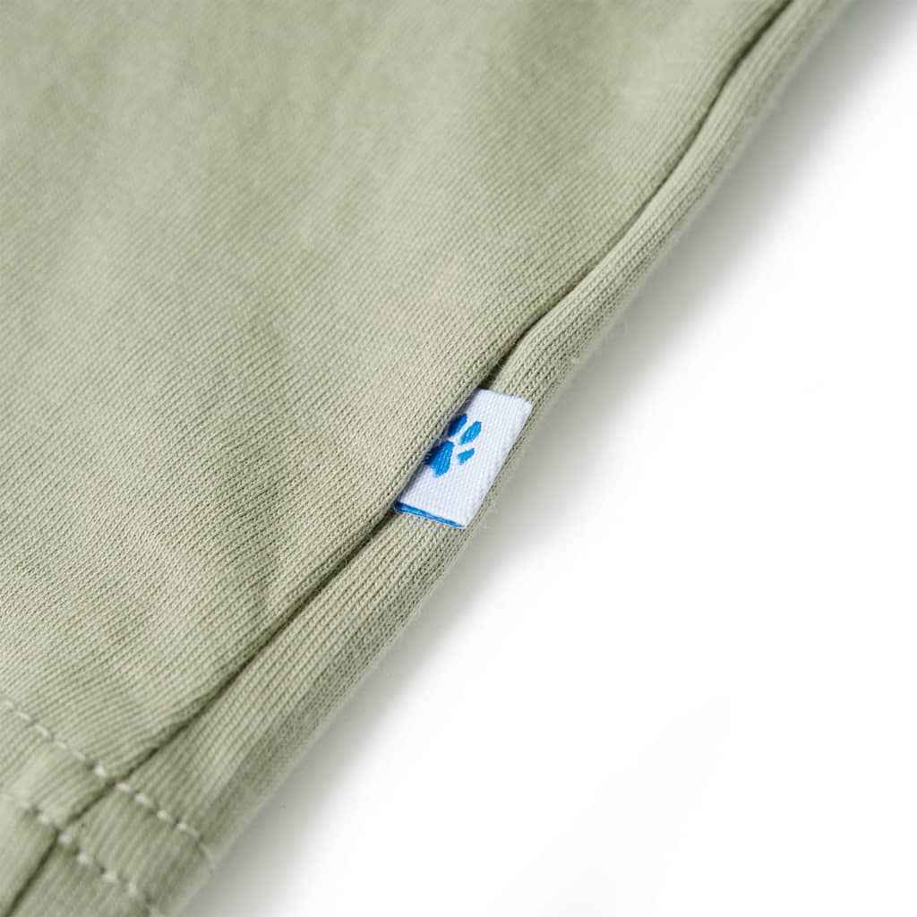 T-shirt de manga curta para criança caqui-claro 92