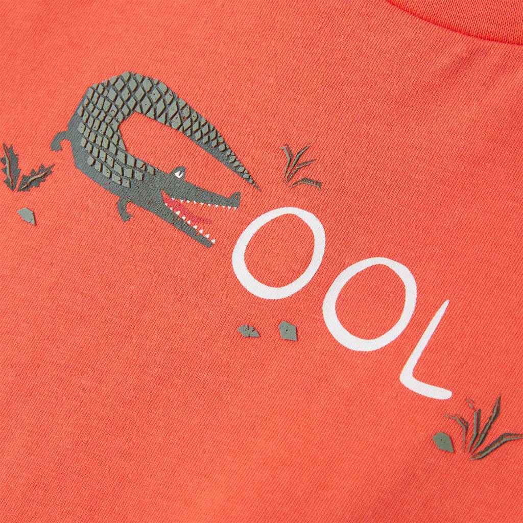 T-shirt manga curta para criança vermelho-claro 92