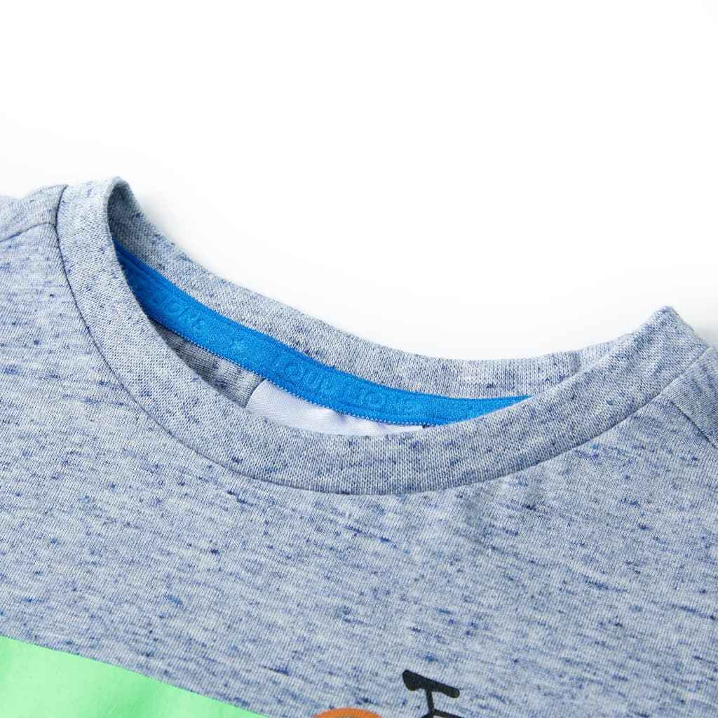 T-shirt de manga curta para criança azul-mesclado 92