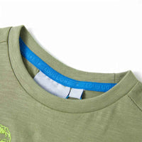 T-shirt manga curta para criança caqui-claro 92