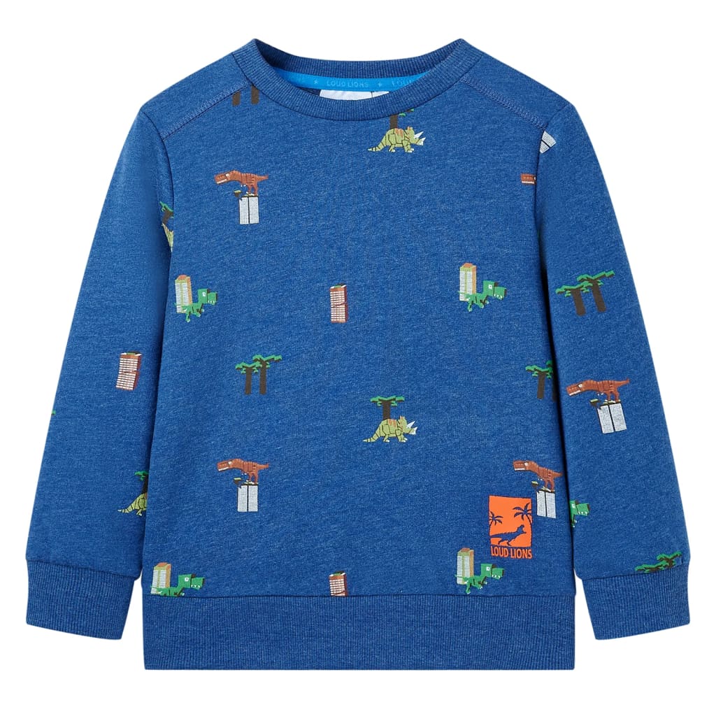 Sweatshirt para criança azul-escuro mesclado 140